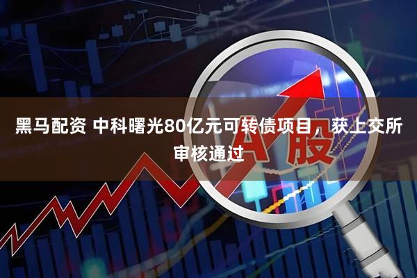 黑马配资 中科曙光80亿元可转债项目，获上交所审核通过