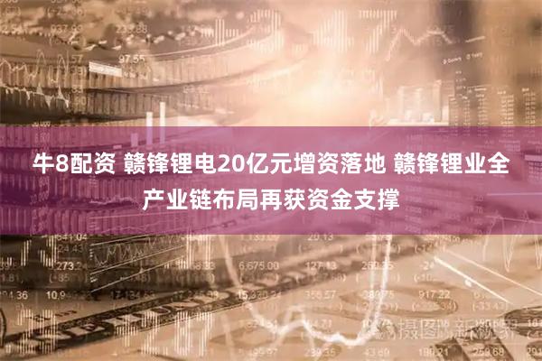 牛8配资 赣锋锂电20亿元增资落地 赣锋锂业全产业链布局再获资金支撑